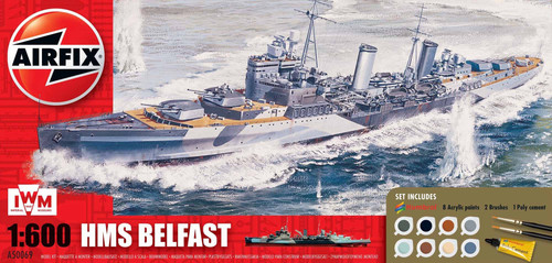 A50069 1/600 HMS BELFAST GIFT SET PLASTIC KIT